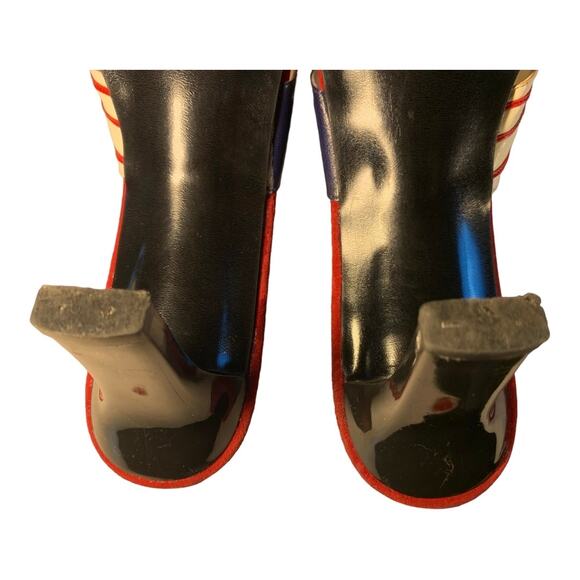 Vintage Norman Kaplan Vegas Women's American Flag Heels 10 - Picture 7 of 12
